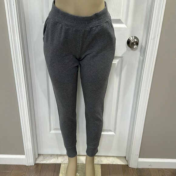 ZELLA SLIM JOGGER PANTS. GREY DARK HEATHER. - Picture 1 of 6